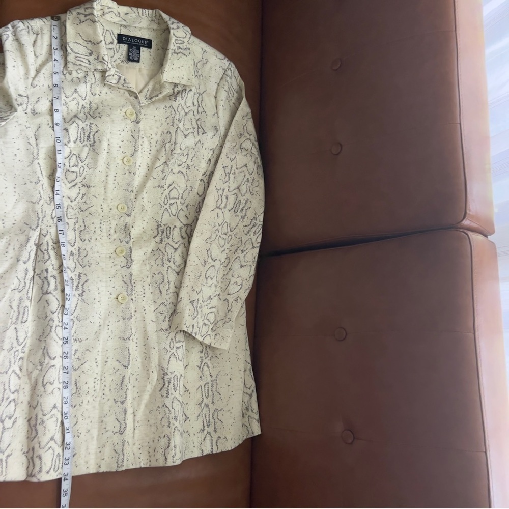 Dialogue Women’s Sz 14 Tan Nude Beige Snake Print Trench Coat Animal Print - Picture 7 of 8